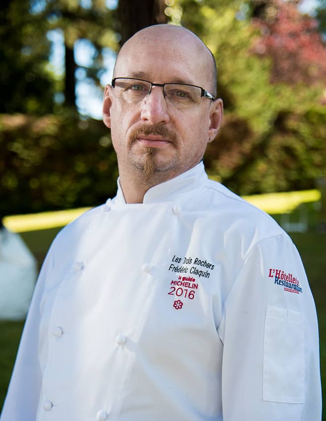 Portrait en couleur du chef cuisinier Frédéric Claquin étoilé d'une étoile au guide Michelin